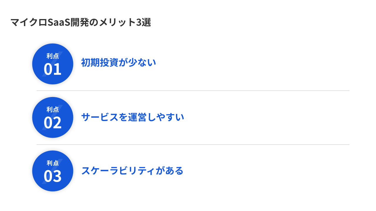 マイクロSaaS開発のメリット3選
